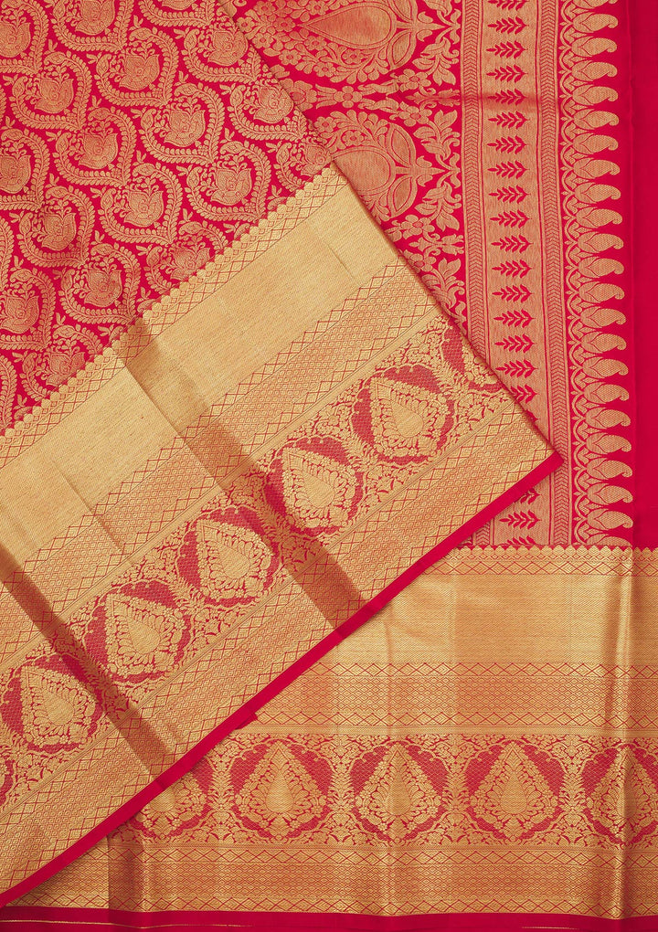 Red Zariwork Pure Silk Saree