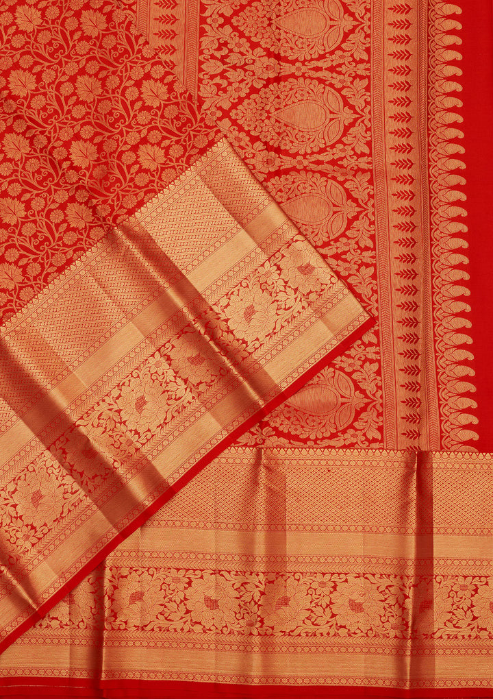 Red Zariwork Pure Silk Saree