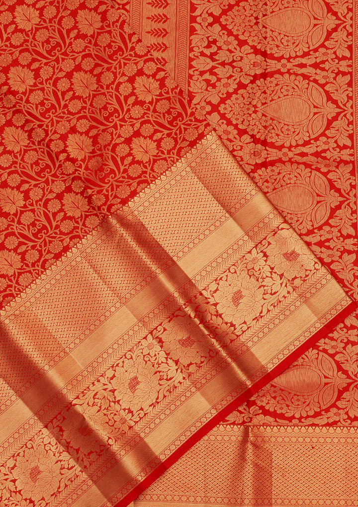 Red Zariwork Pure Silk Saree