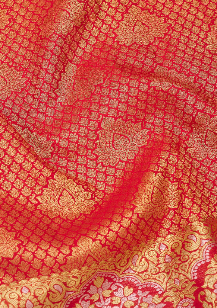 Red Zariwork Pure Silk Saree