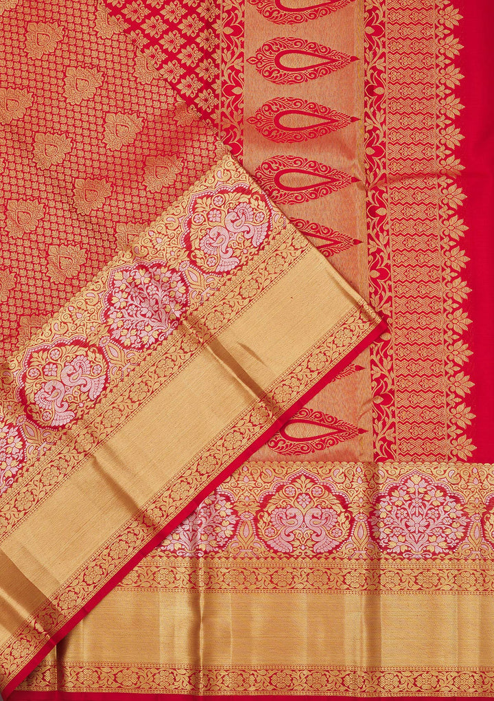 Red Zariwork Pure Silk Saree