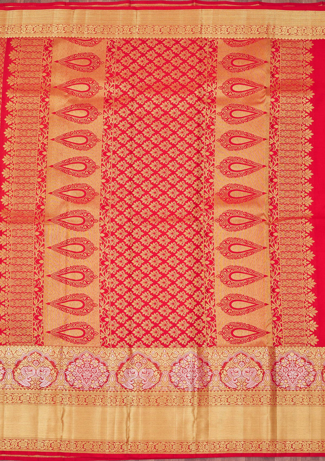 Red Zariwork Pure Silk Saree