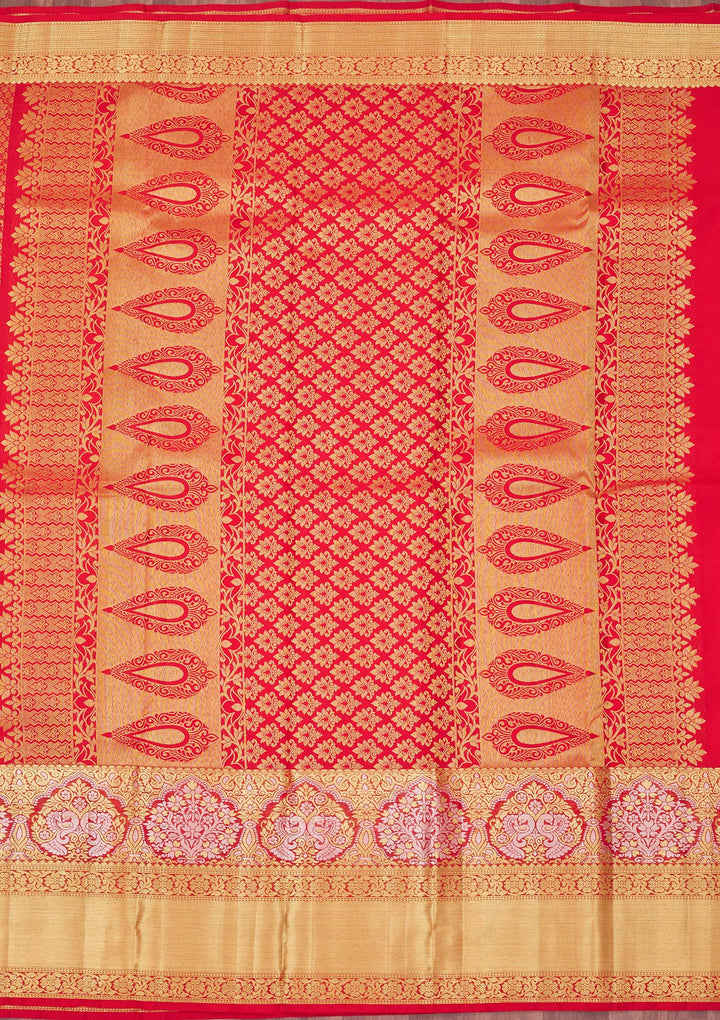 Red Zariwork Pure Silk Saree
