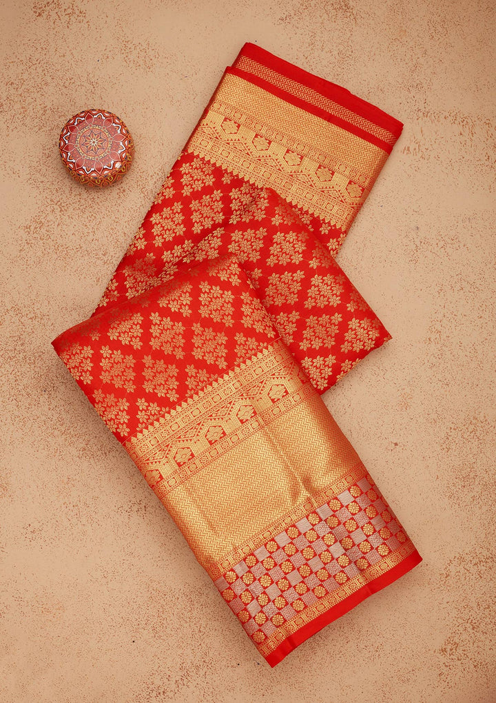 Red Zariwork Pure Silk Saree