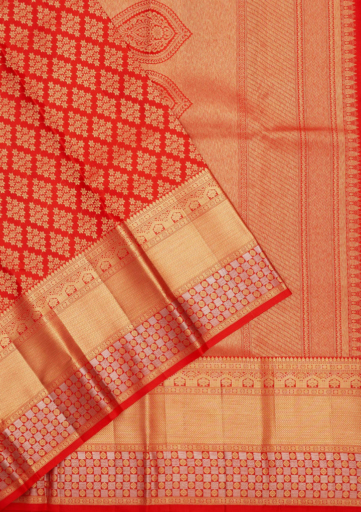 Red Zariwork Pure Silk Saree