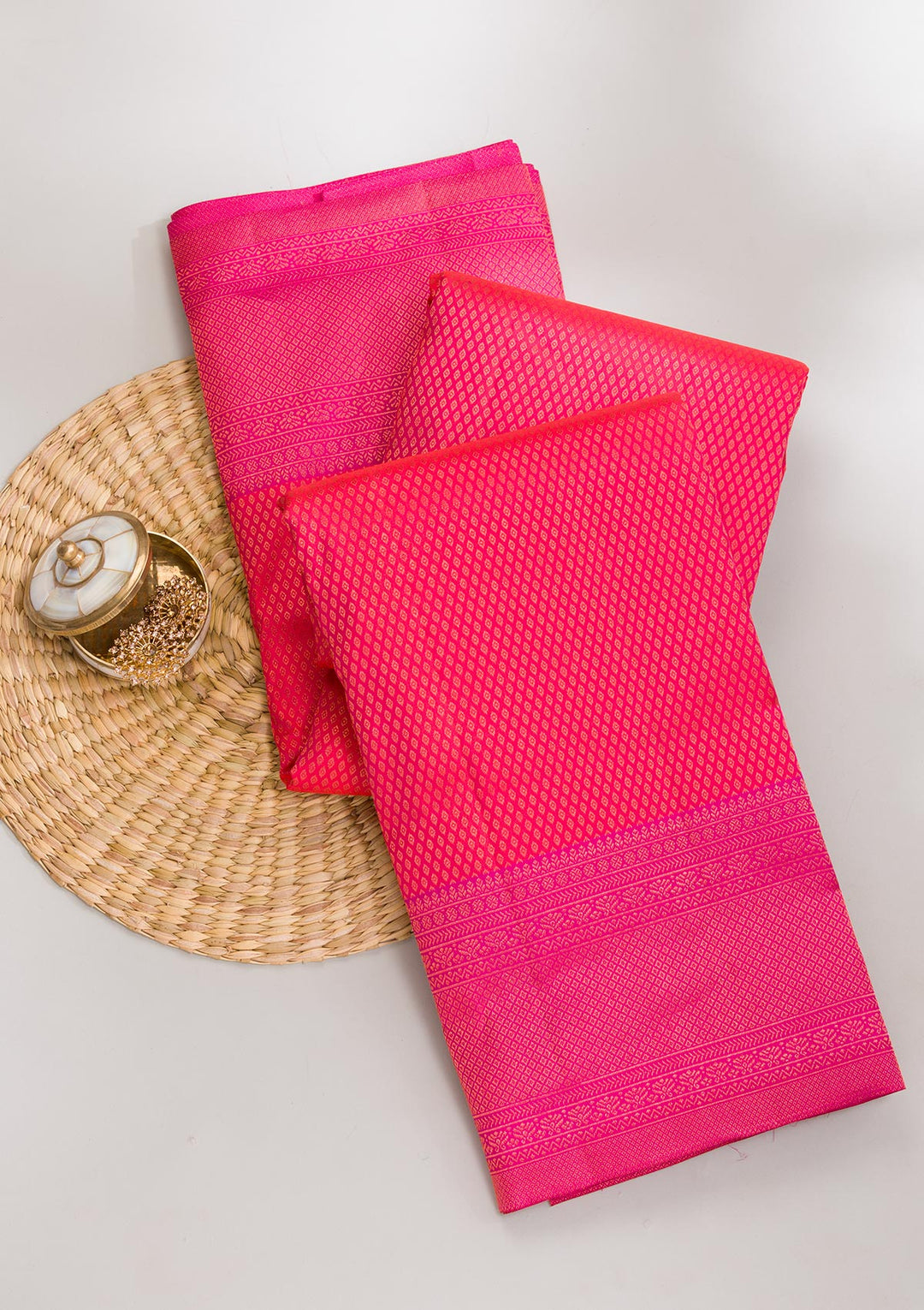 Red Zariwork Pure Silk Saree-Koskii