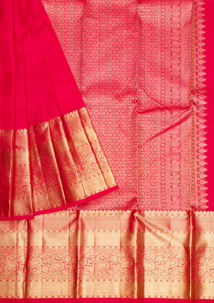 Red Gold Zariwork Banarasi Pure Silk Saree