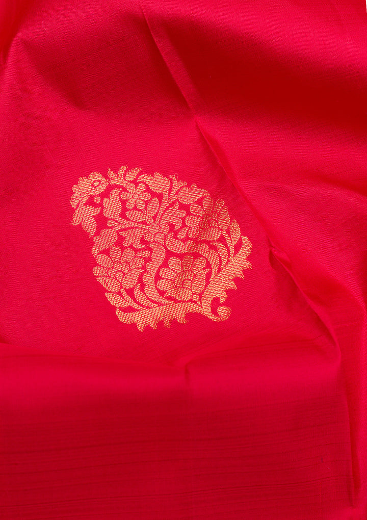 Red Gold Zariwork Banarasi Pure Silk Saree