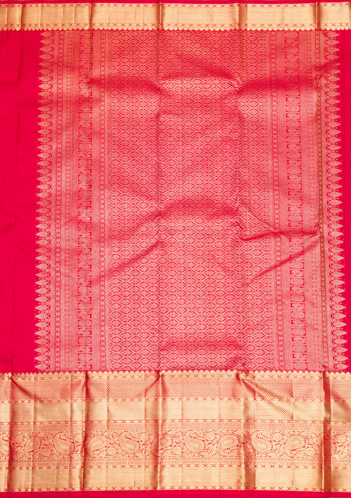 Red Gold Zariwork Banarasi Pure Silk Saree
