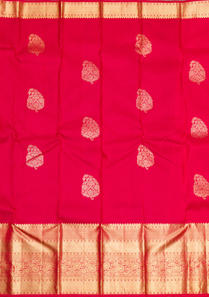 Red Gold Zariwork Banarasi Pure Silk Saree