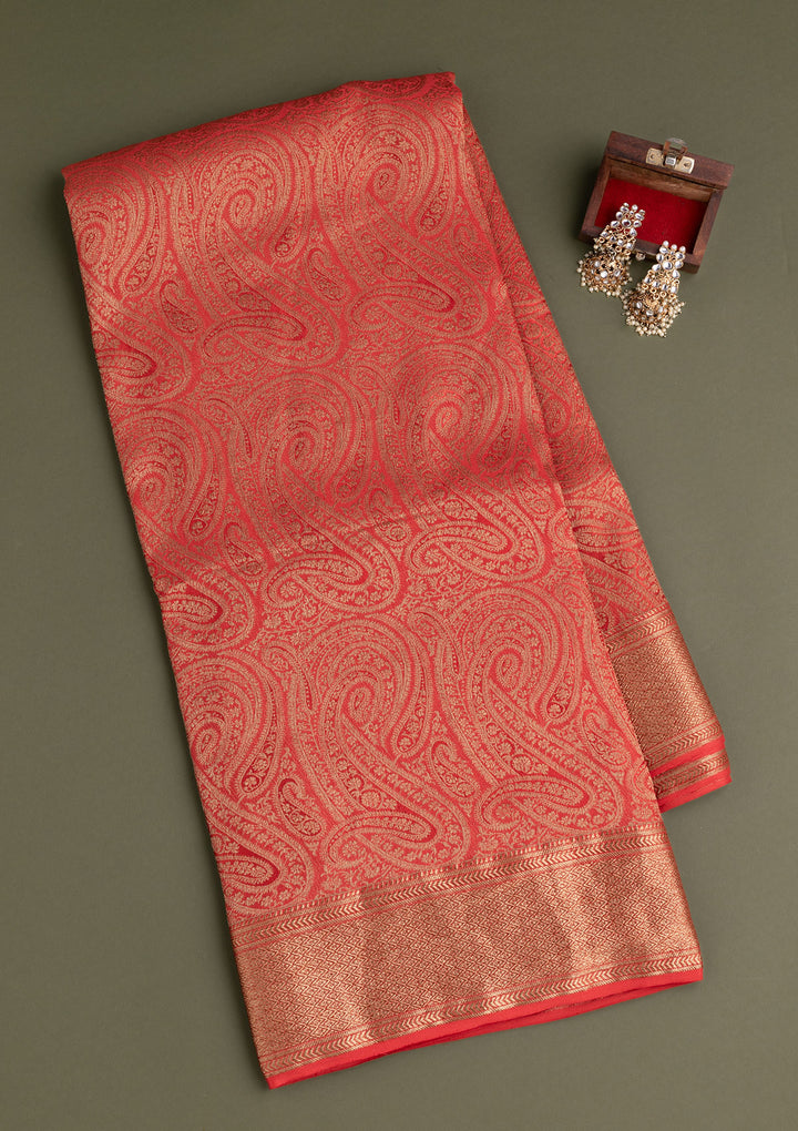 Red Zariwork Pure Silk Saree
