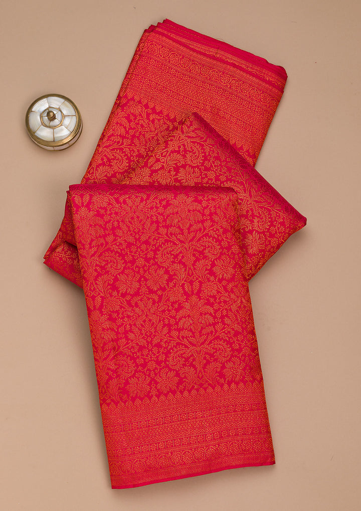 Red Zariwork Pure Silk Saree