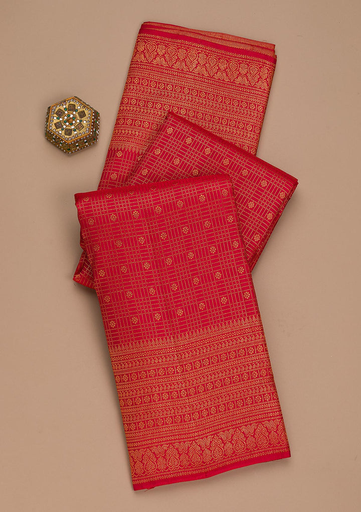 Red Zariwork Pure Silk Saree
