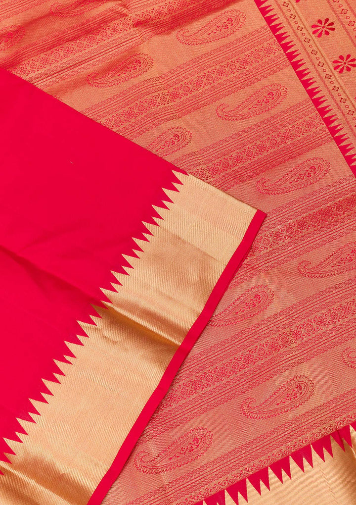 Red Zariwork Pure Silk Saree