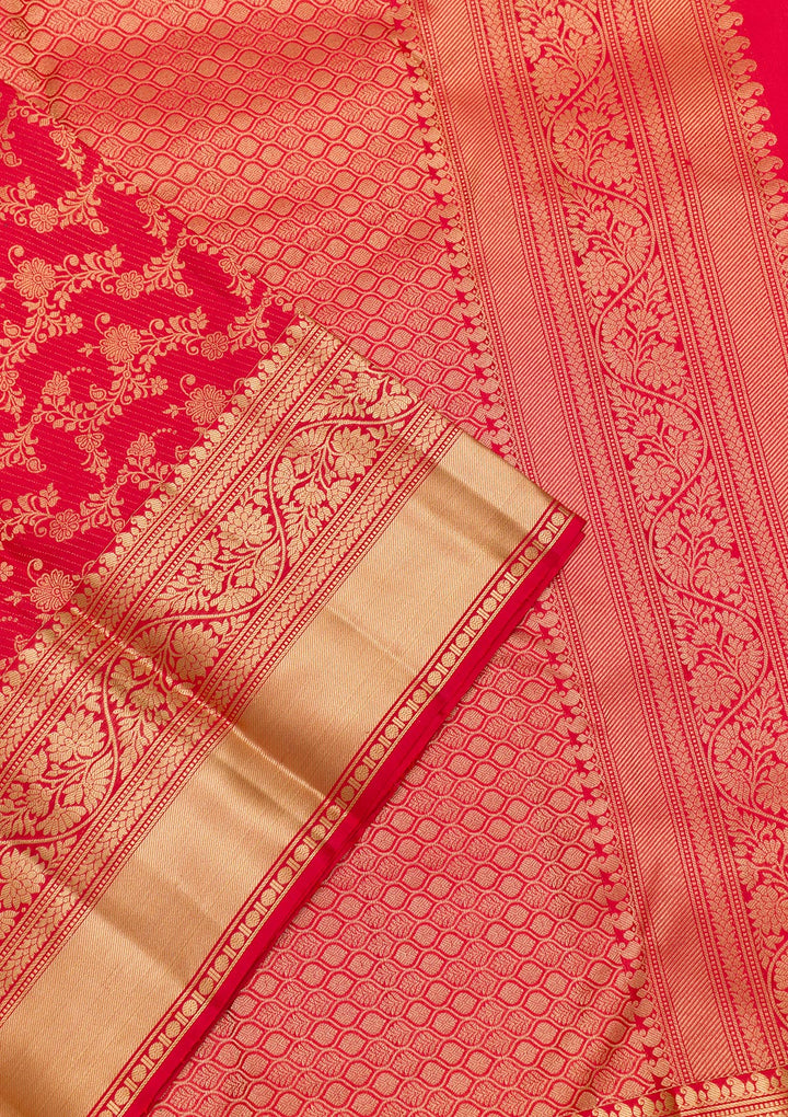 Red Zariwork Pure Silk Saree