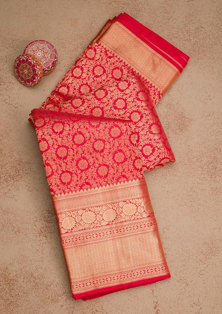 Red Zariwork Banarasi Pure Silk Saree