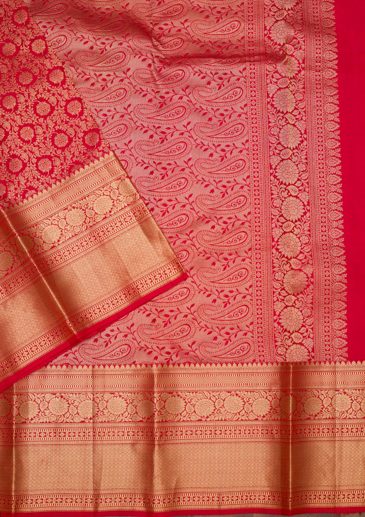 Red Zariwork Banarasi Pure Silk Saree