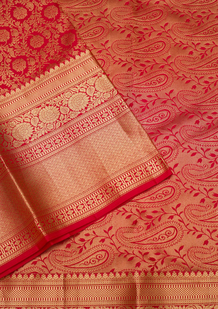 Red Zariwork Banarasi Pure Silk Saree