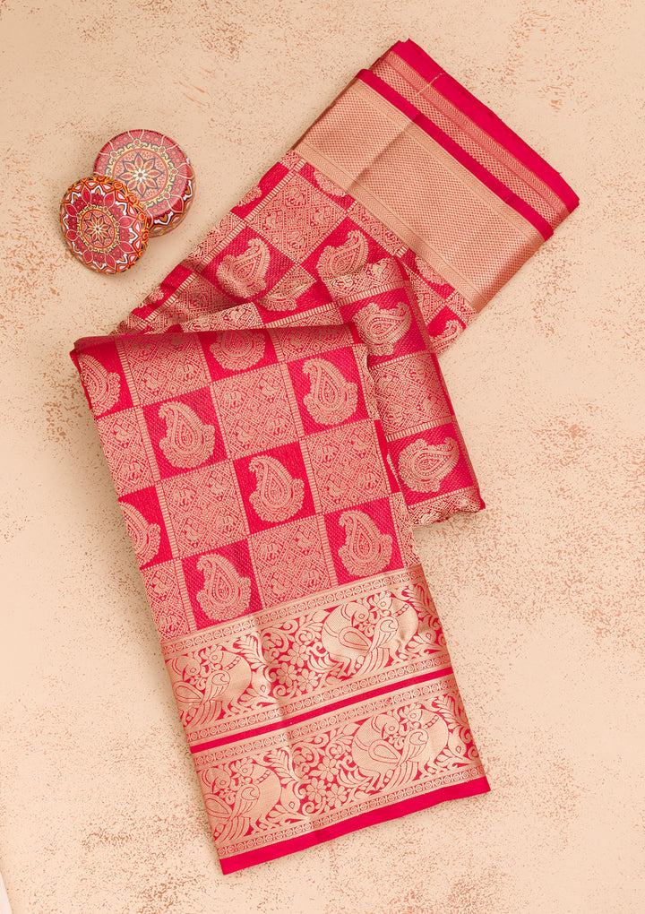 Red Zariwork Kanjivaram Pure Silk Saree