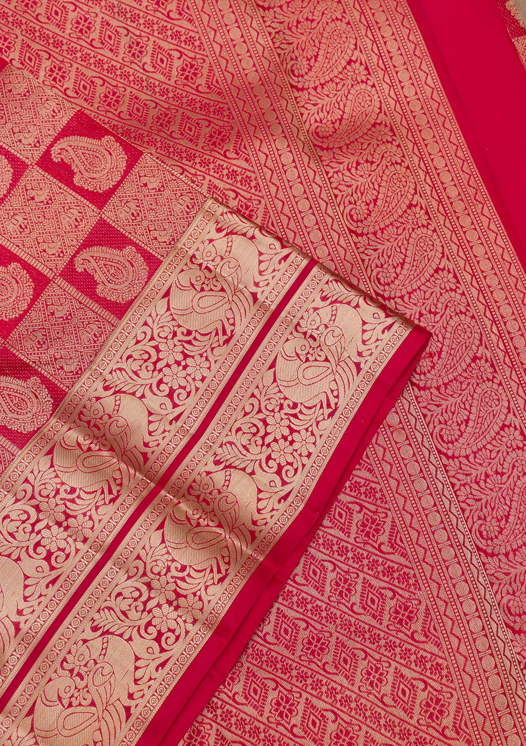 Red Zariwork Kanjivaram Pure Silk Saree