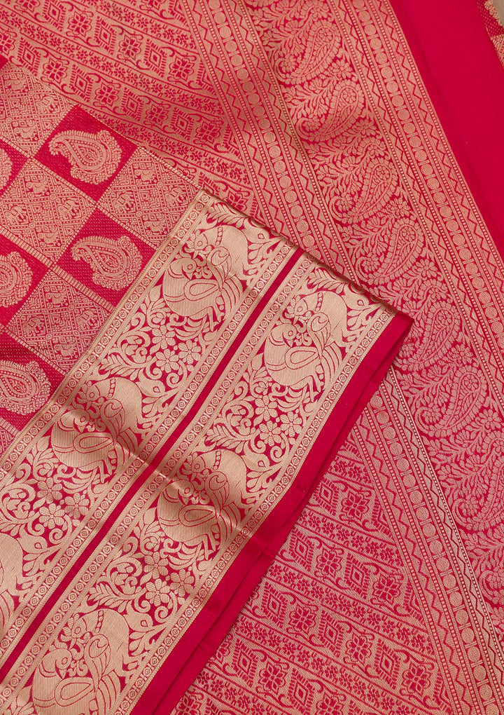 Red Zariwork Kanjivaram Pure Silk Saree