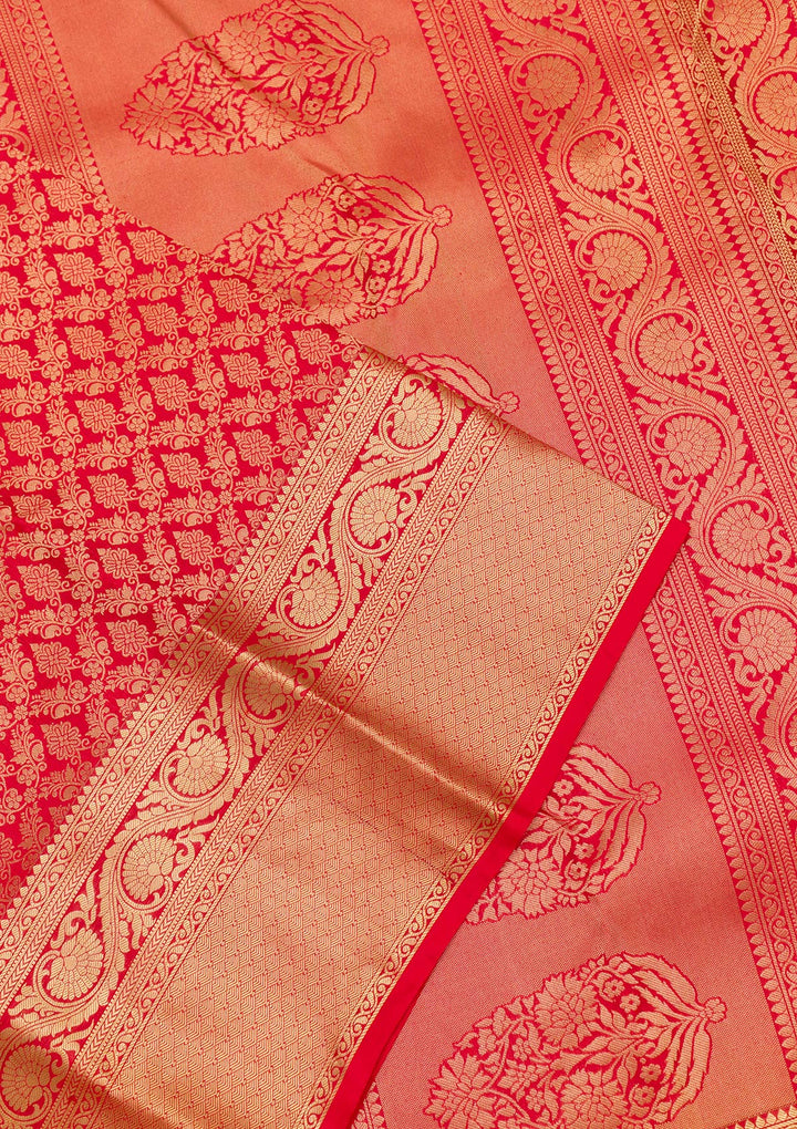 Red Zariwork Banarasi Pure Silk Saree