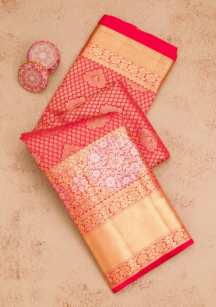 Red Zariwork Pure Silk Saree