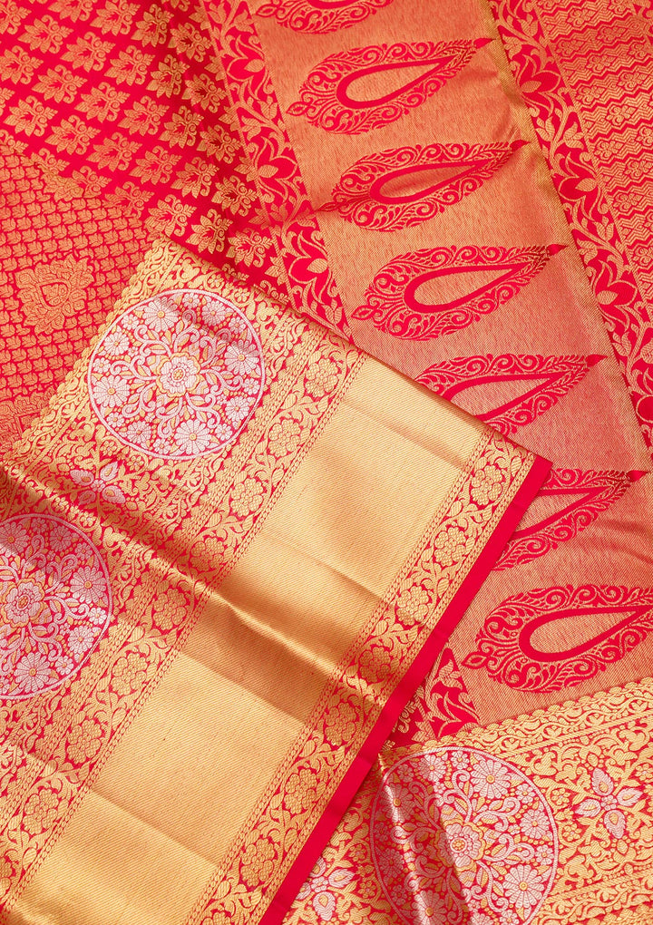Red Zariwork Pure Silk Saree