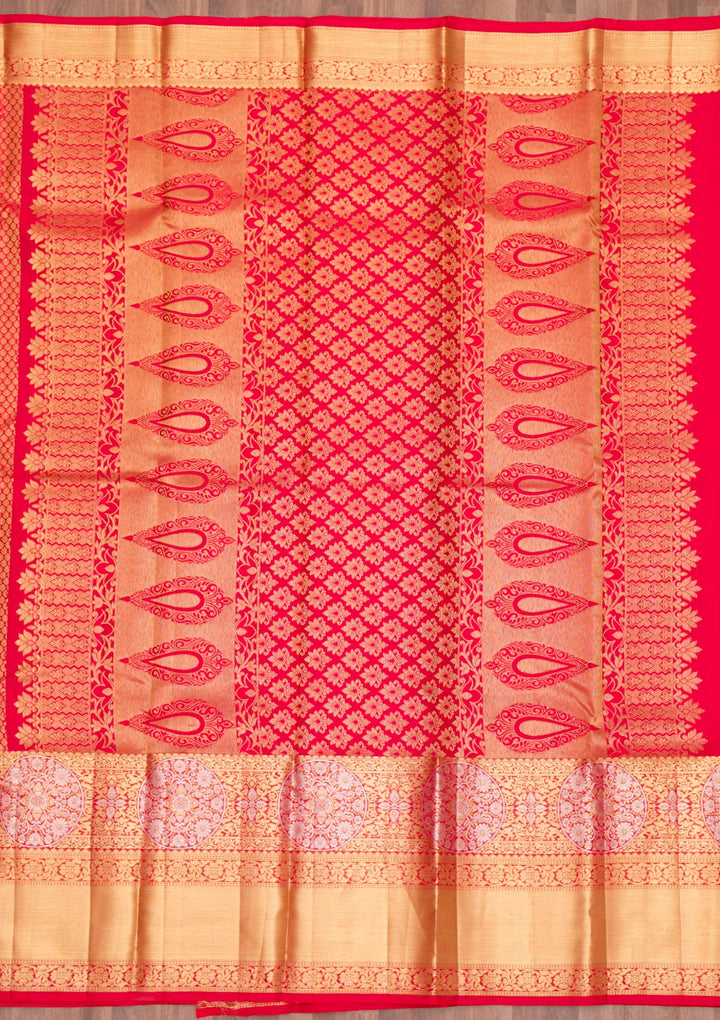 Red Zariwork Pure Silk Saree