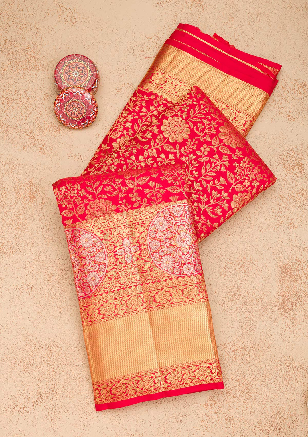 Red Zariwork Pure Silk Saree