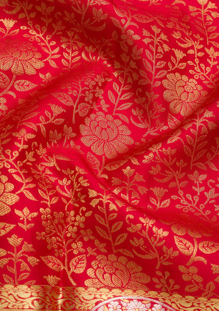 Red Zariwork Pure Silk Saree
