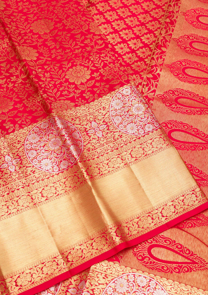 Red Zariwork Pure Silk Saree
