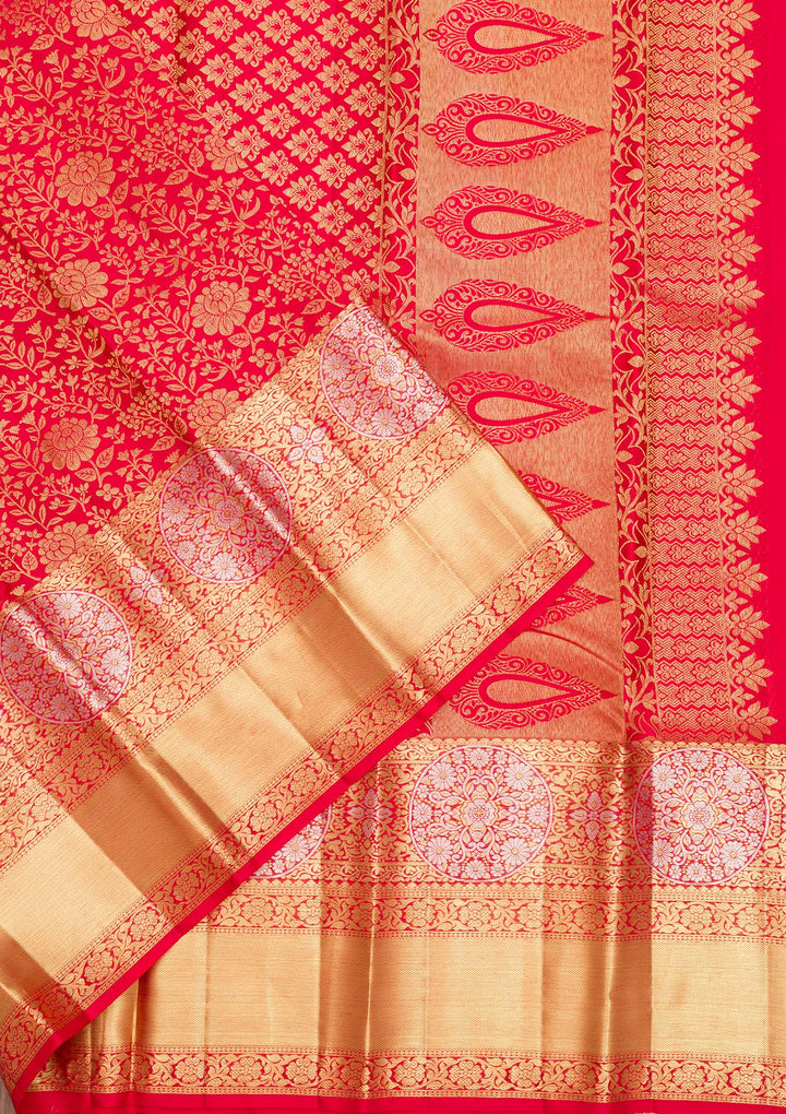 Red Zariwork Pure Silk Saree