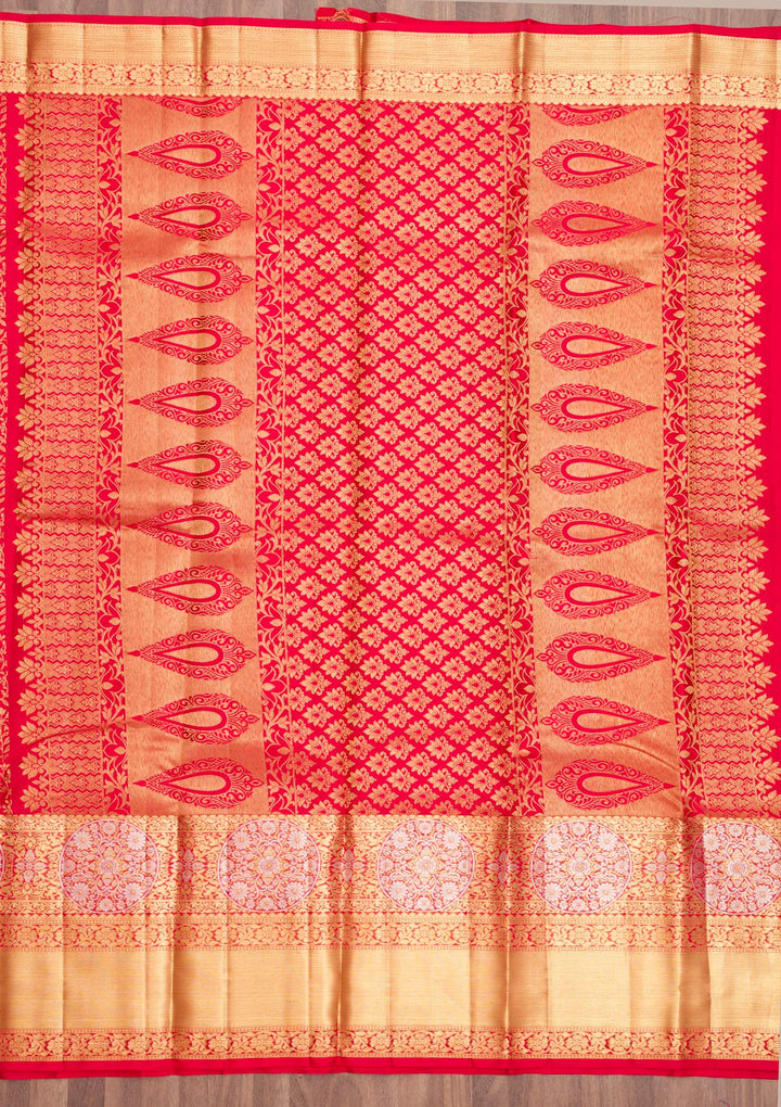 Red Zariwork Pure Silk Saree