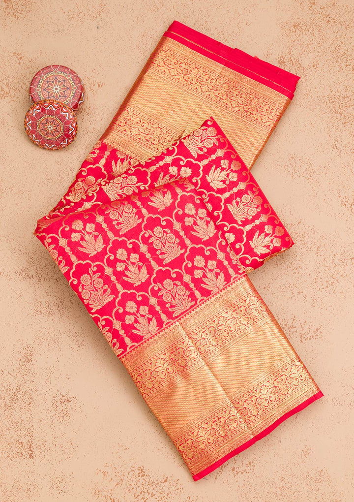 Red Zariwork Pure Silk Saree