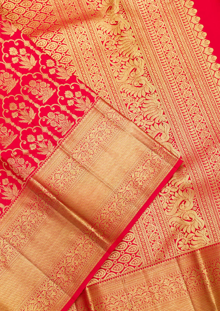 Red Zariwork Pure Silk Saree