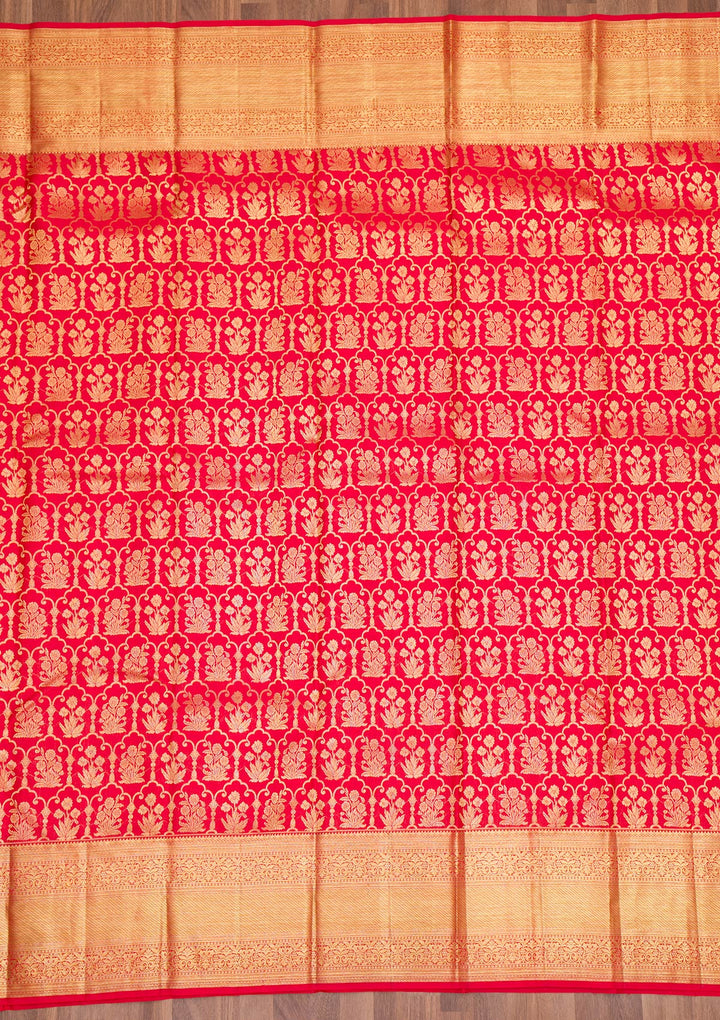 Red Zariwork Pure Silk Saree