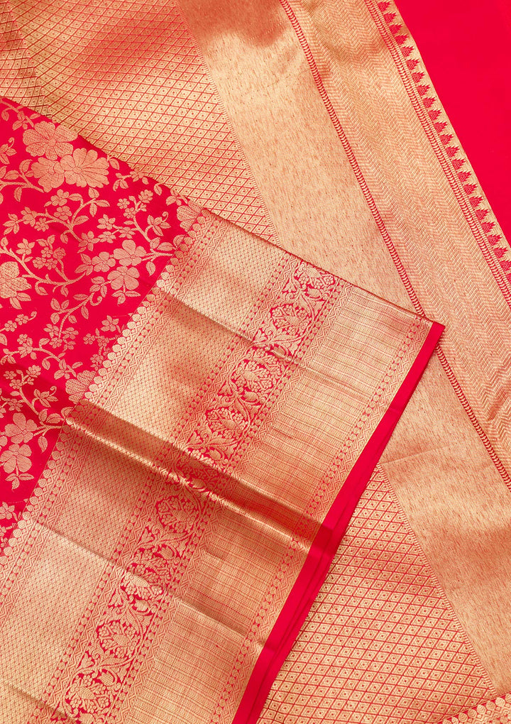 Red Zariwork Pure Silk Saree