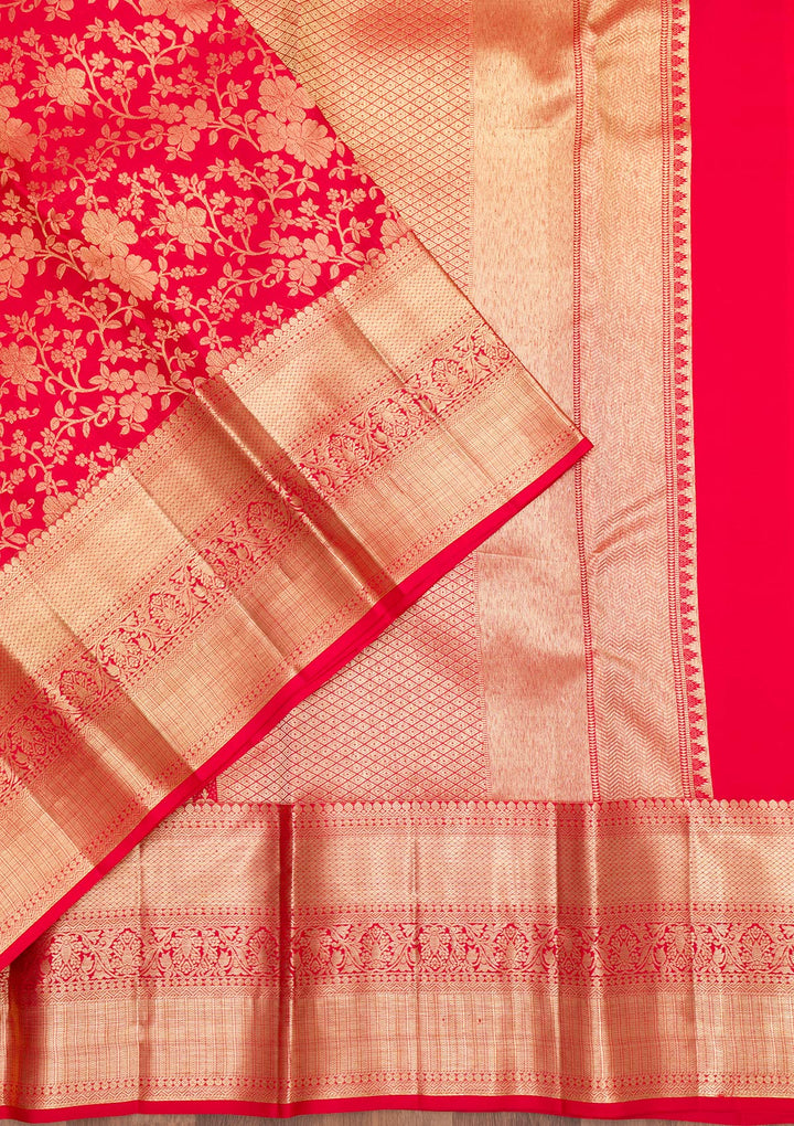 Red Zariwork Pure Silk Saree