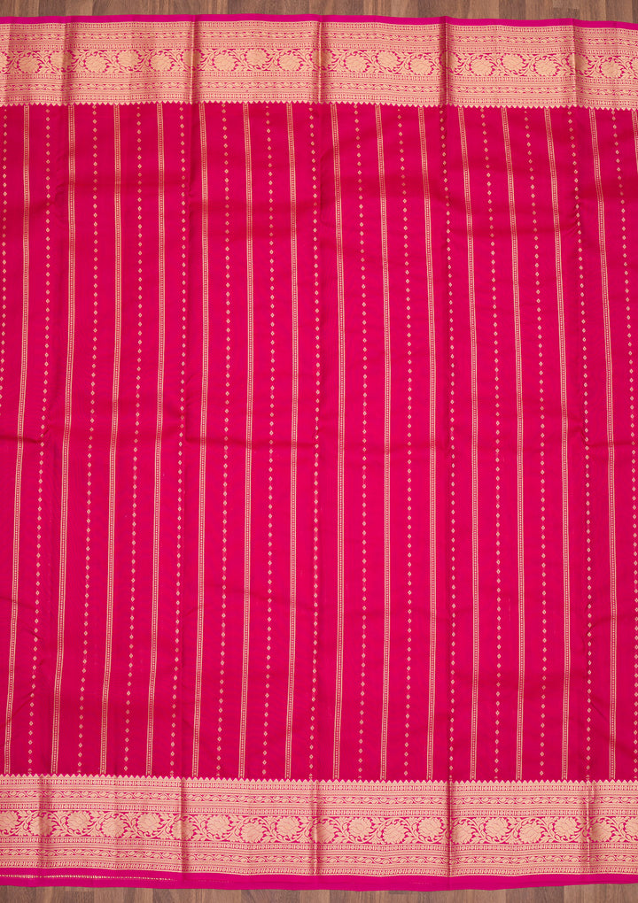 Rani Pink Zariwork Pure Silk Saree