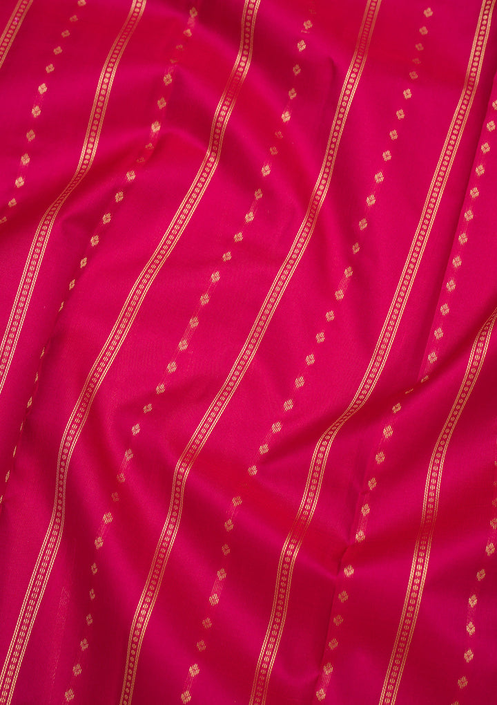 Rani Pink Zariwork Pure Silk Saree