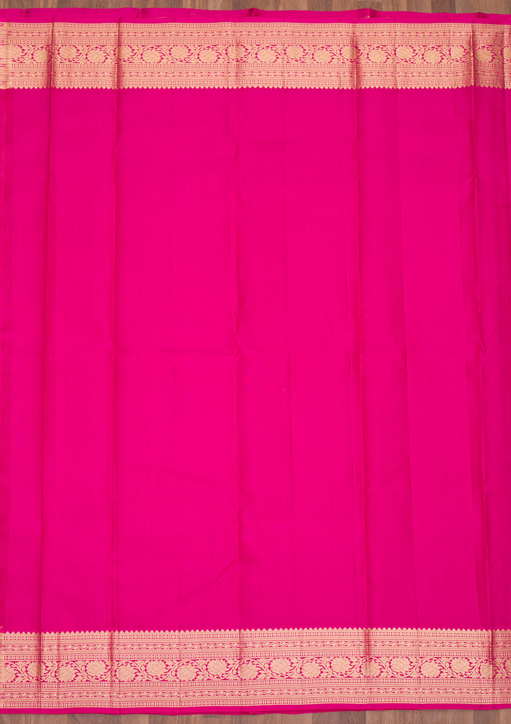 Rani Pink Zariwork Pure Silk Saree