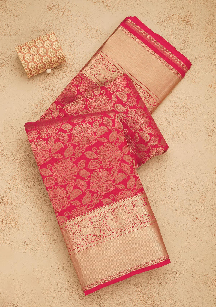 Red Zariwork Pure Silk Saree