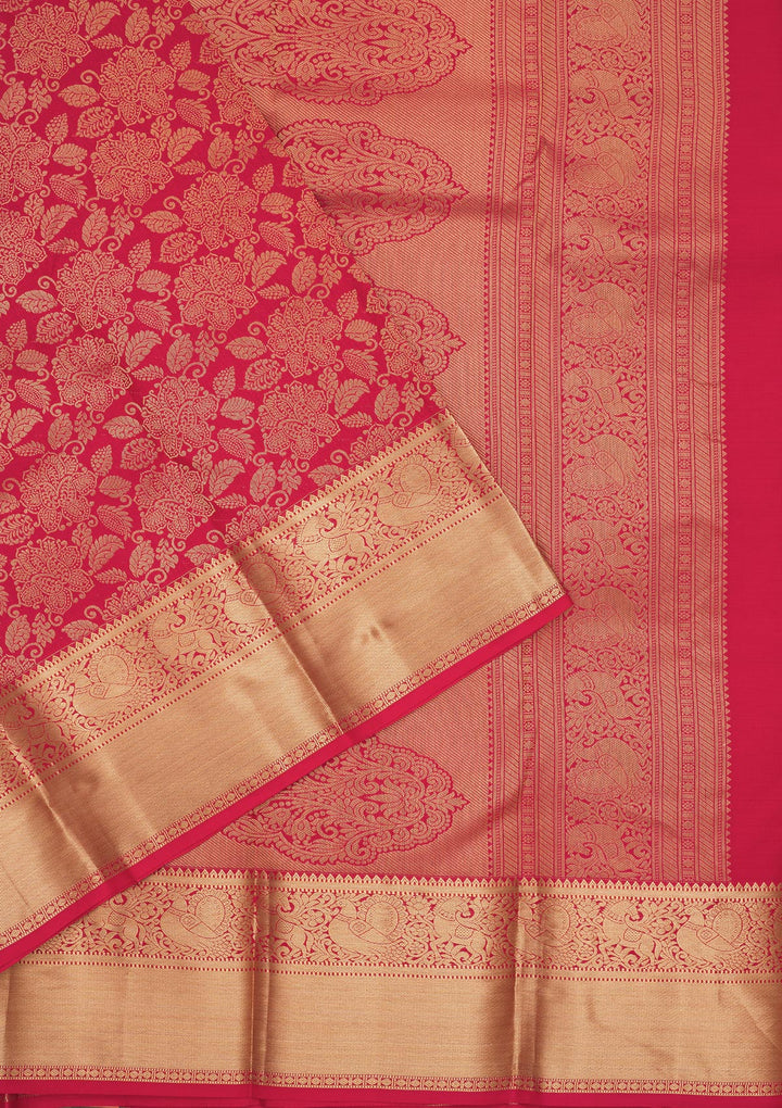 Red Zariwork Pure Silk Saree