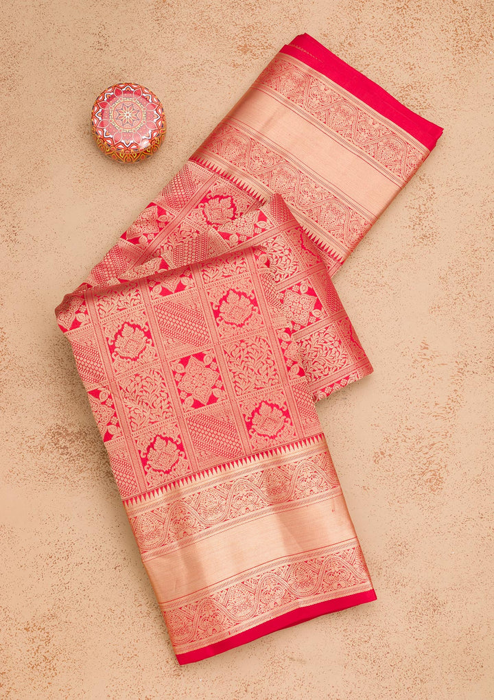Red Zariwork Pure Silk Saree