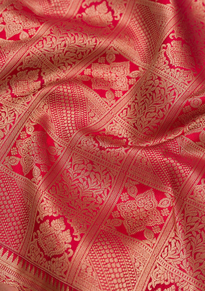 Red Zariwork Pure Silk Saree