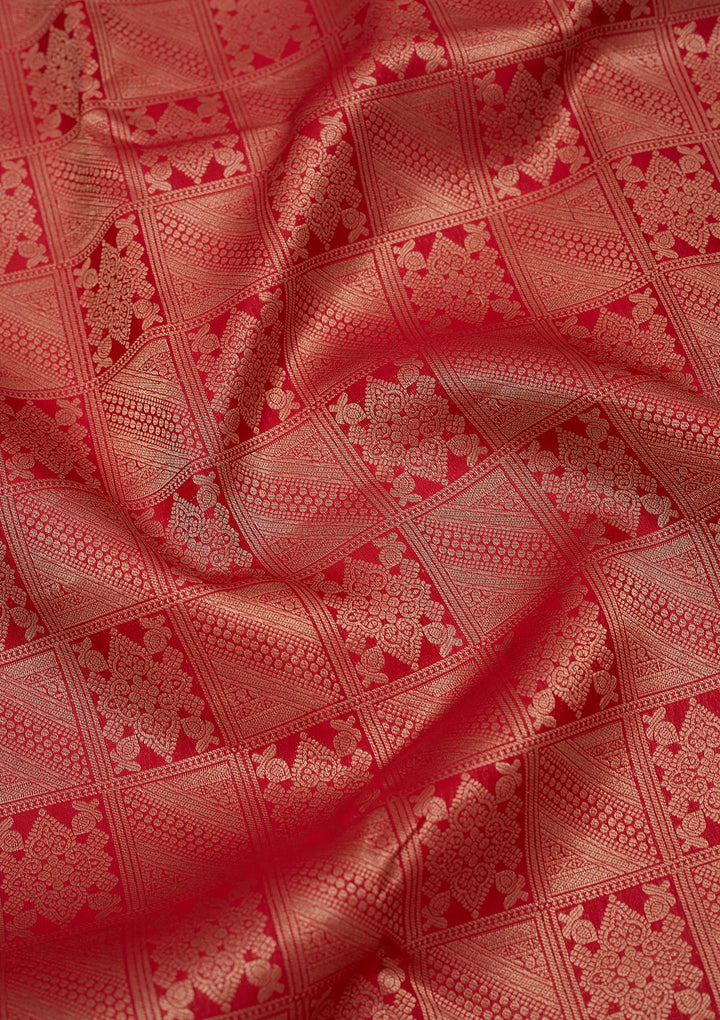 Red Zariwork Pure Silk Saree