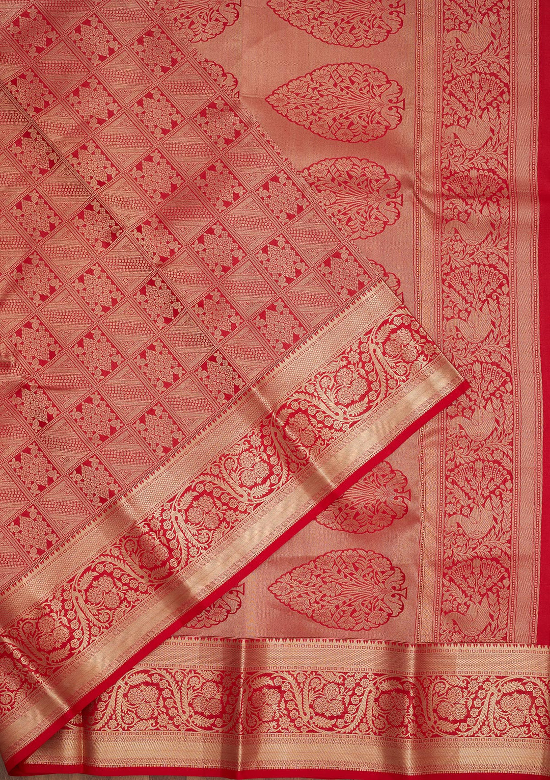 Red Zariwork Pure Silk Saree