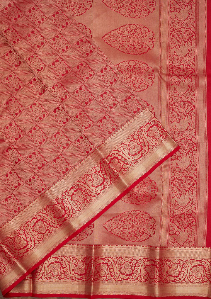 Red Zariwork Pure Silk Saree