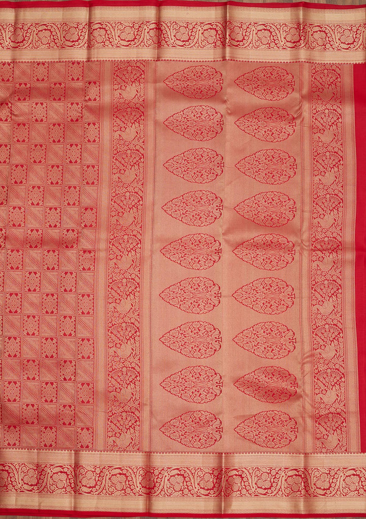 Red Zariwork Pure Silk Saree